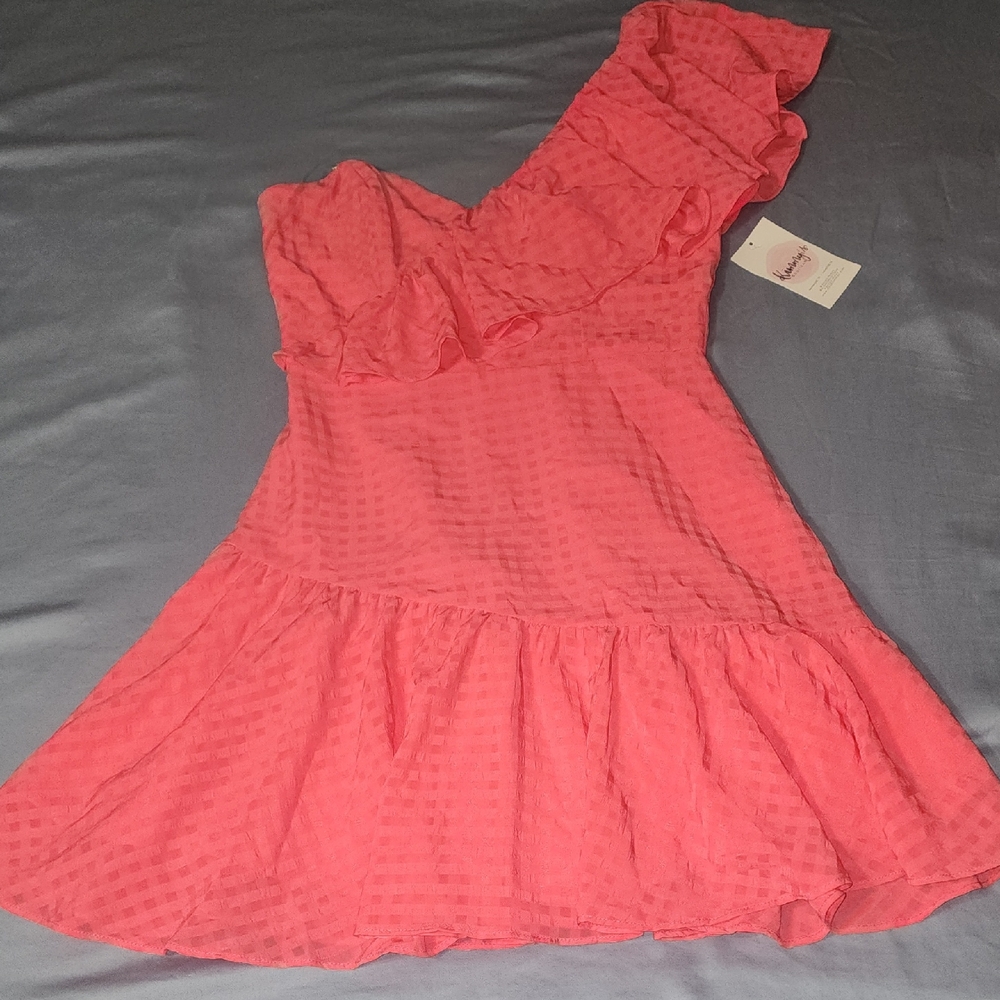 Kimmys Boutique One-Shoulder Ruffle Dress